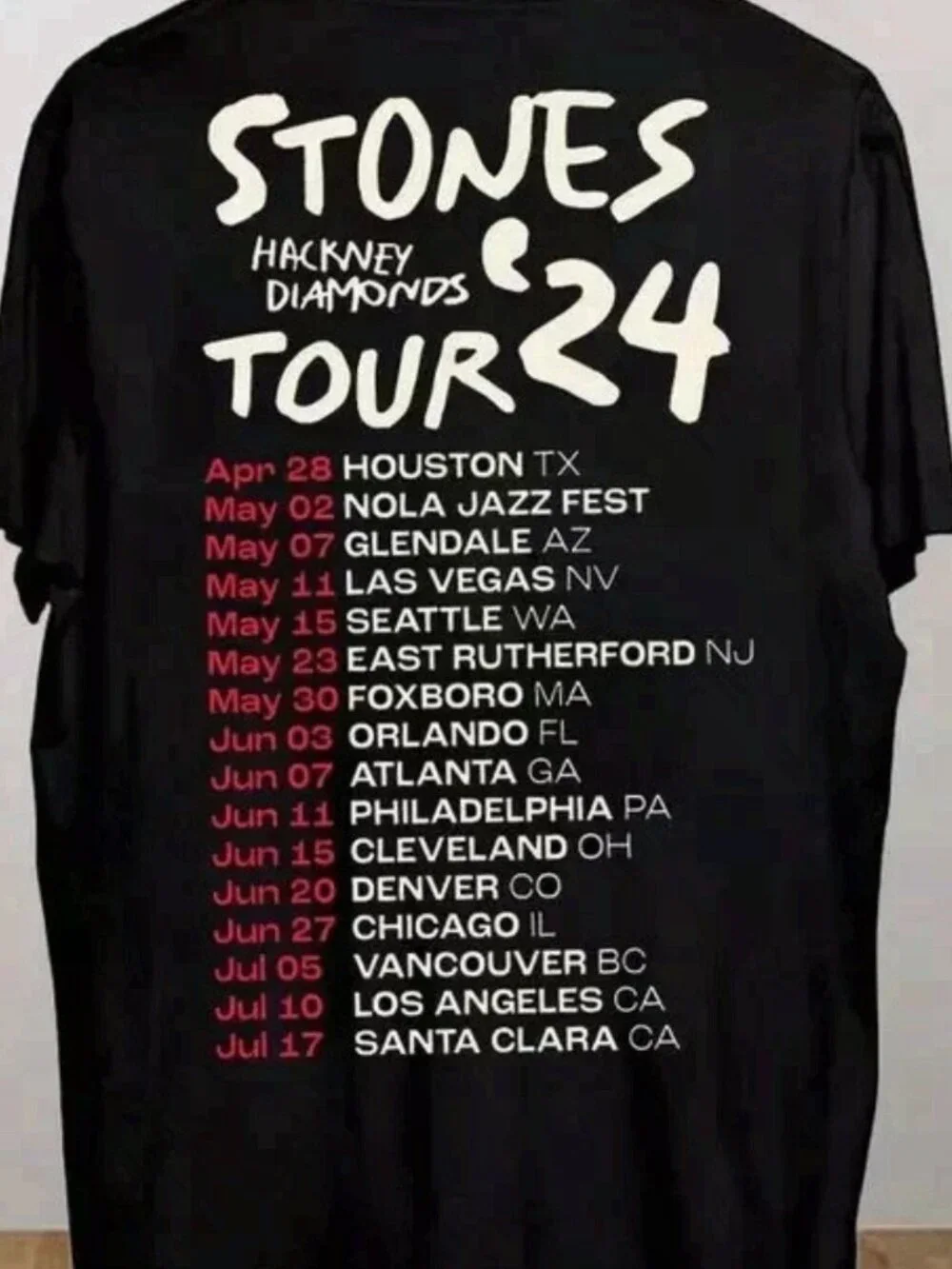 Rolling Stones Hackney Diamonds Tour 2024 Graphic T-Shirt